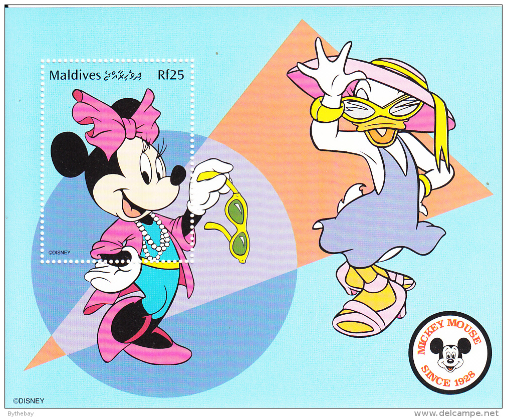 Maldives 1999 MNH Scott #2360 Souvenir Sheet Rf25 Minnie Wearing Pearls - Disney