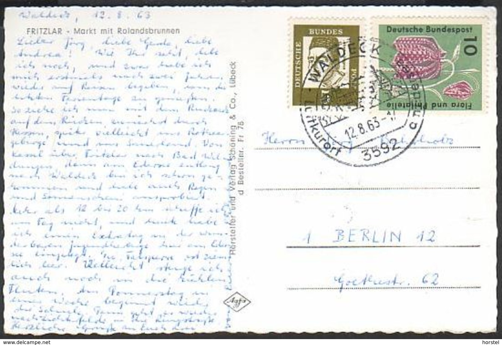 D-34560 Fritzlar - Markt Mit Rolandsbrunnen - Nice Stamps - Fritzlar