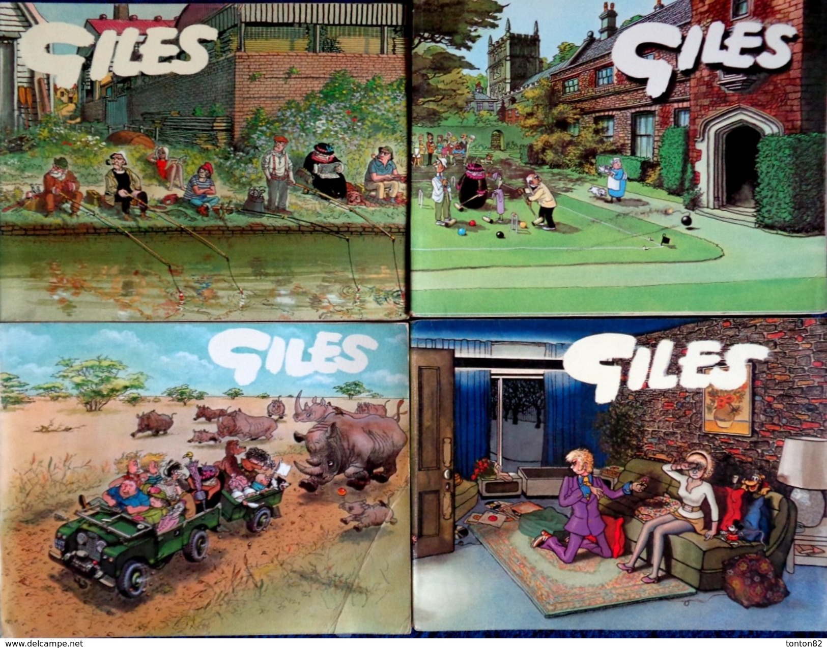 GILES - Cartoons - Sunday Express &c Daily Express Publications - ( Lot De 10 BD. ) - ( De 1955 à 2005 ) . - BD Britanniques