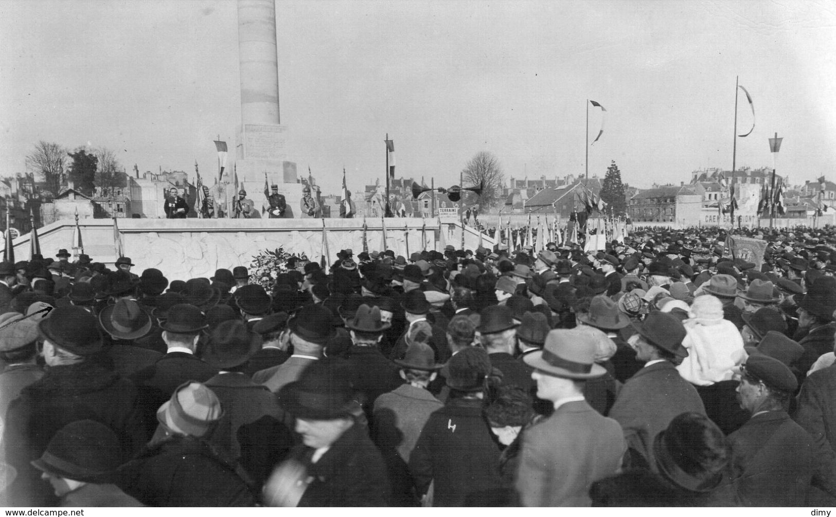 Carte Photo 14 Caen Calvados Inauguration Monument Aux Morts 3 04 1927 - Caen