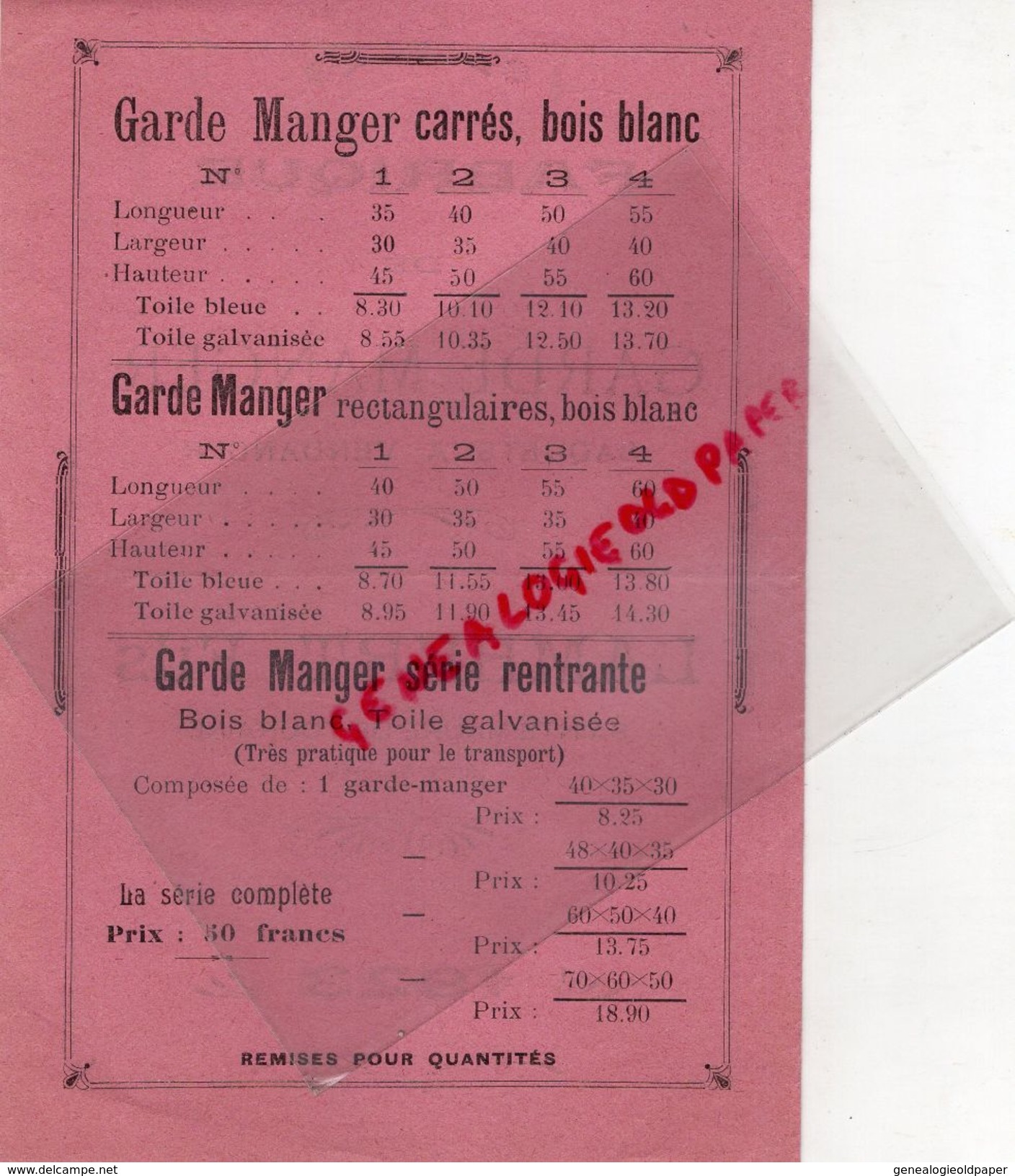 37- SAINTE MAURE DE TOURAINE- RARE CATALOGUE FABRIQUE GARDE MANGER-LAMBERT FILS-1923- IMPRIMERIE LIBRAIRIE J.RICHARD - Petits Métiers