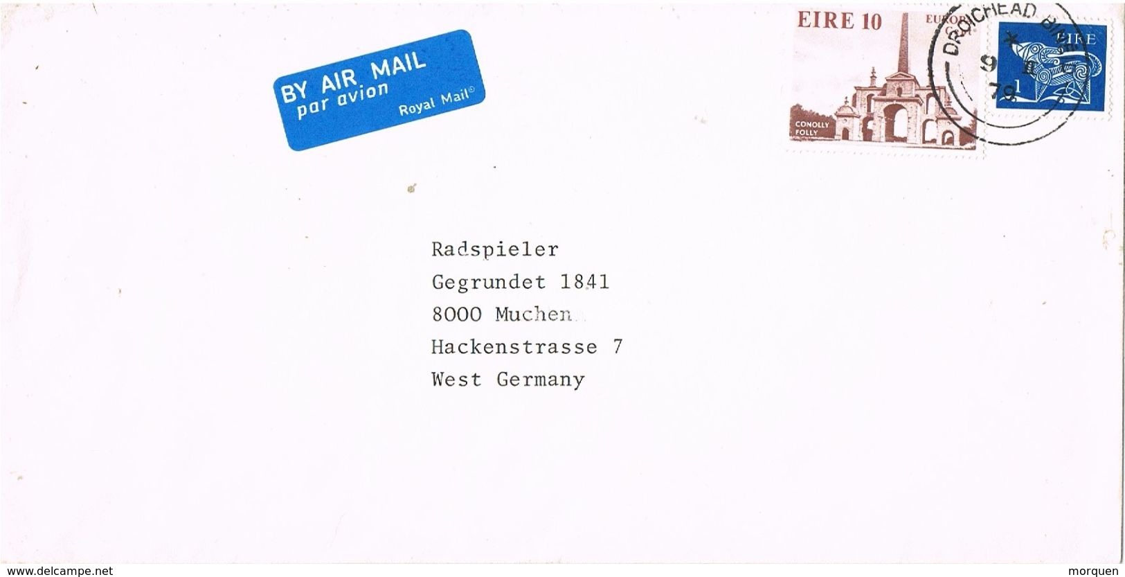 26987. Carta Aerea DROICHEAD BINEID (Irlanda) Eire 1979 - Briefe U. Dokumente