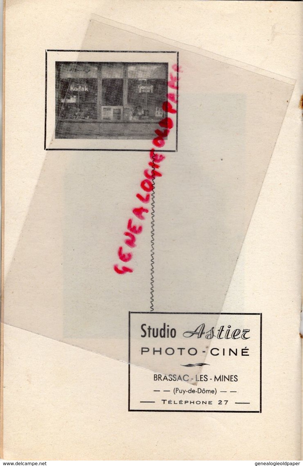 63- BRASSAC LES MINES-ISSOIRE-LEMPDES- RARE PROGRAMME CHANSONS DE PARIS-DAMIA-MARCEL VIAL-MICHEL LEGRAND-COLETTE BETTY- - Programmes