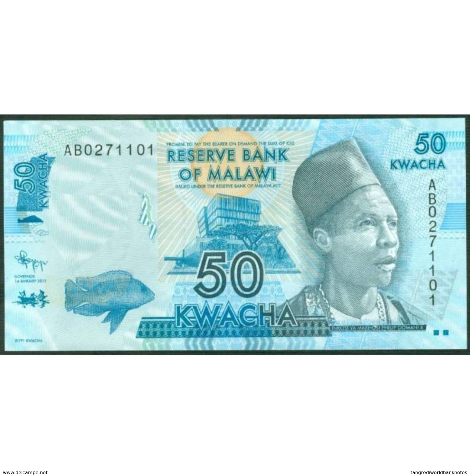 TWN - MALAWI 58a - 50 Kwacha 1.1.2012 Prefix AB UNC - Malawi