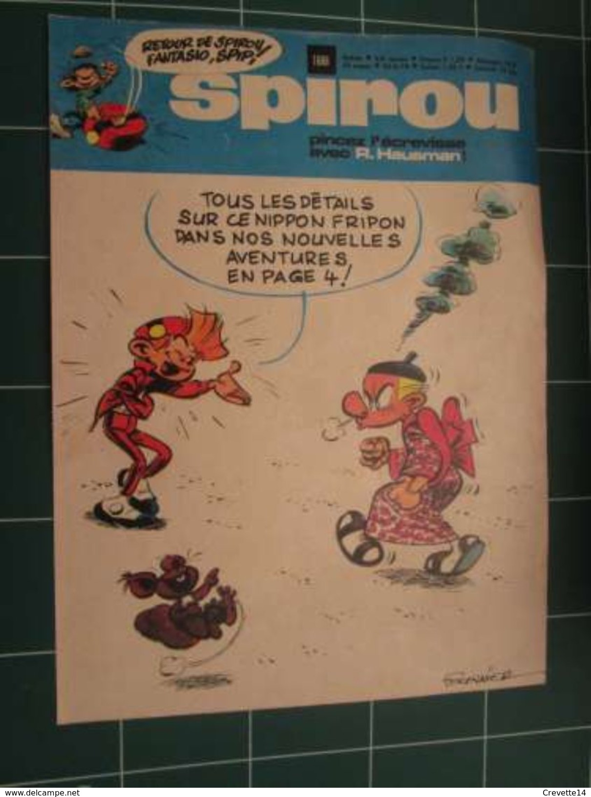 CLIP916 :  Couverture SPIROU Avec SPIROU ET FANTASIO Dessiné Par FOURNIER  , Découpée Dans Une Revue SPIROU Des Années 7 - Tuniques Bleues, Les