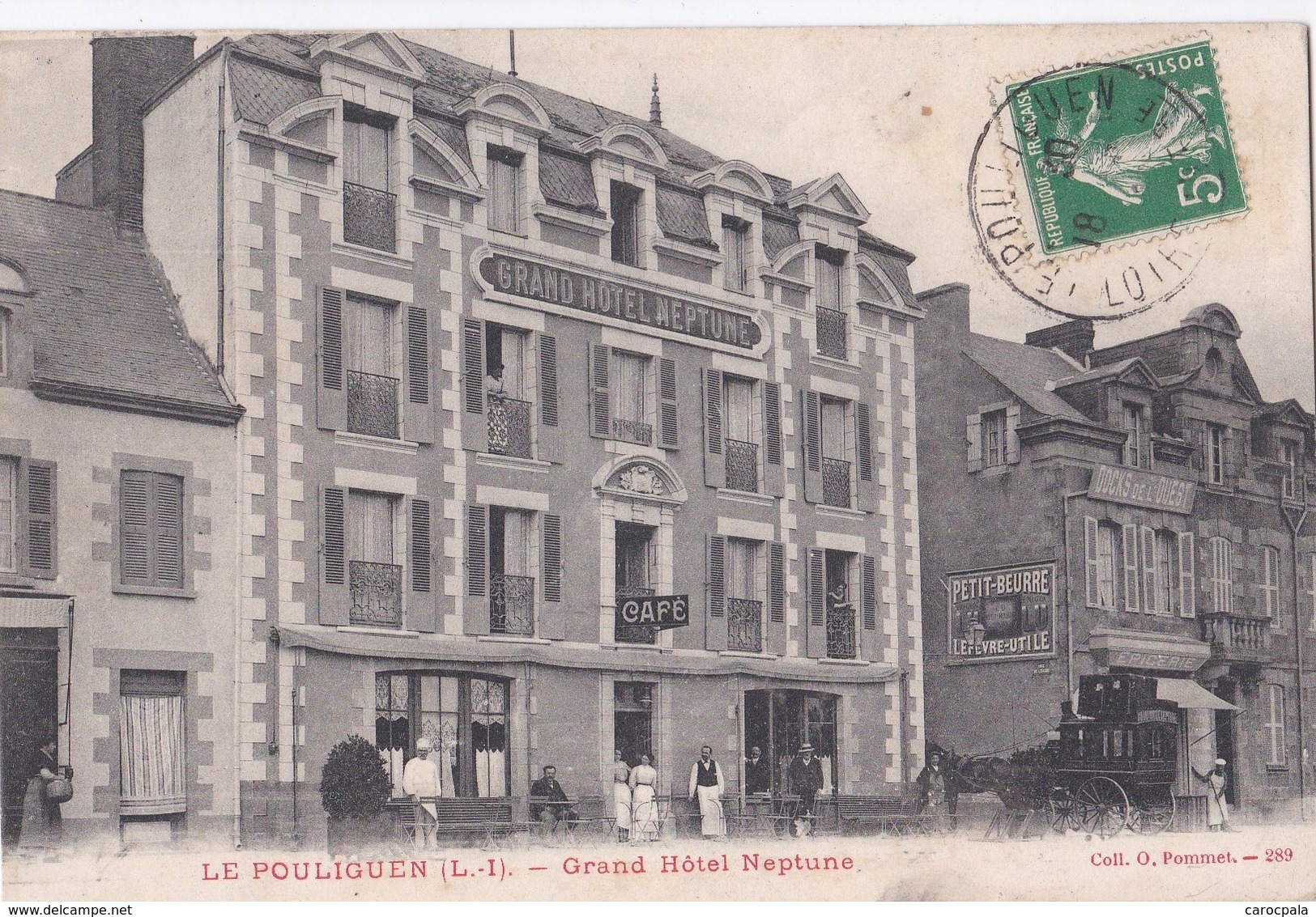 Carte 1910 LE POULIGUEN / GRAND HOTEL NEPTUNE (épicerie Et Publicité Lefèvre Utile) - Le Pouliguen