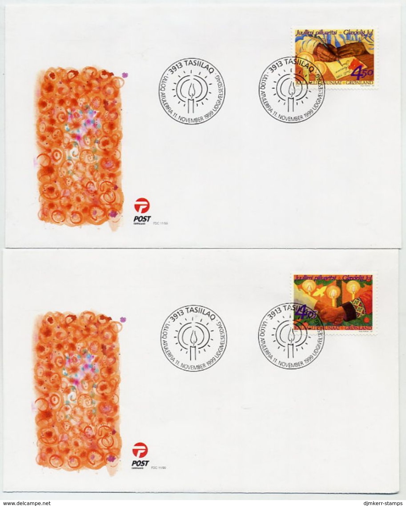 GREENLAND 1999 Christmas On FDCs.  Michel 344-45 - FDC