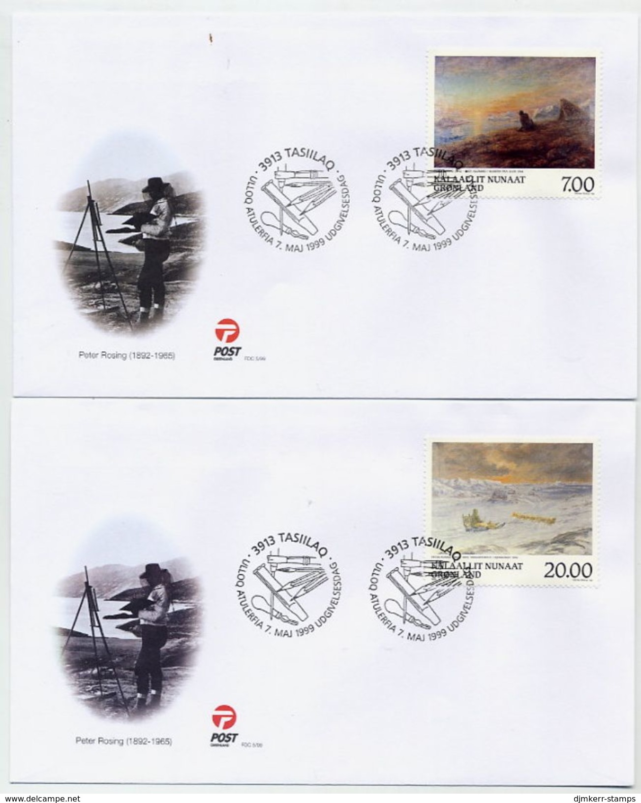 GREENLAND 1999 Paintings On FDCs.  Michel 336-37 - FDC