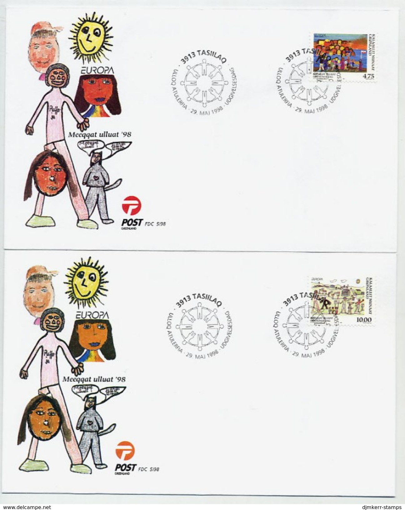 GREENLAND 1998 Europa: National Festivals On FDCs.  Michel 323-24 - FDC