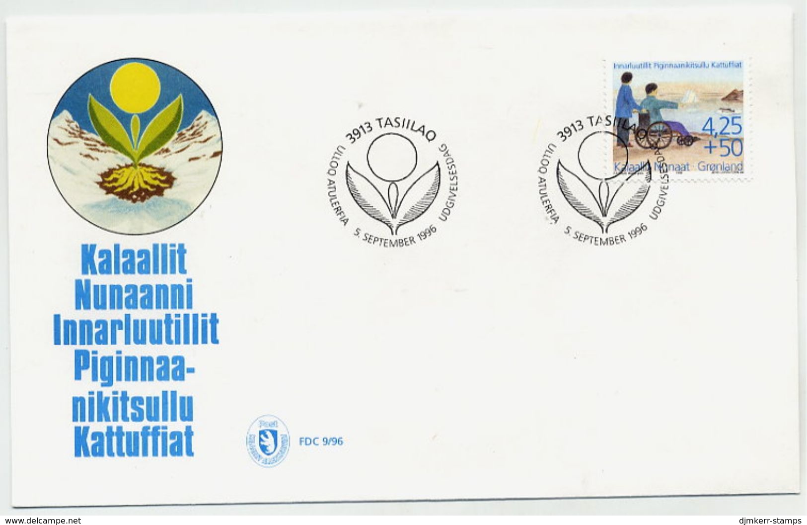 GREENLAND 1996 Society For The Disabled On FDC.  Michel 296 - FDC