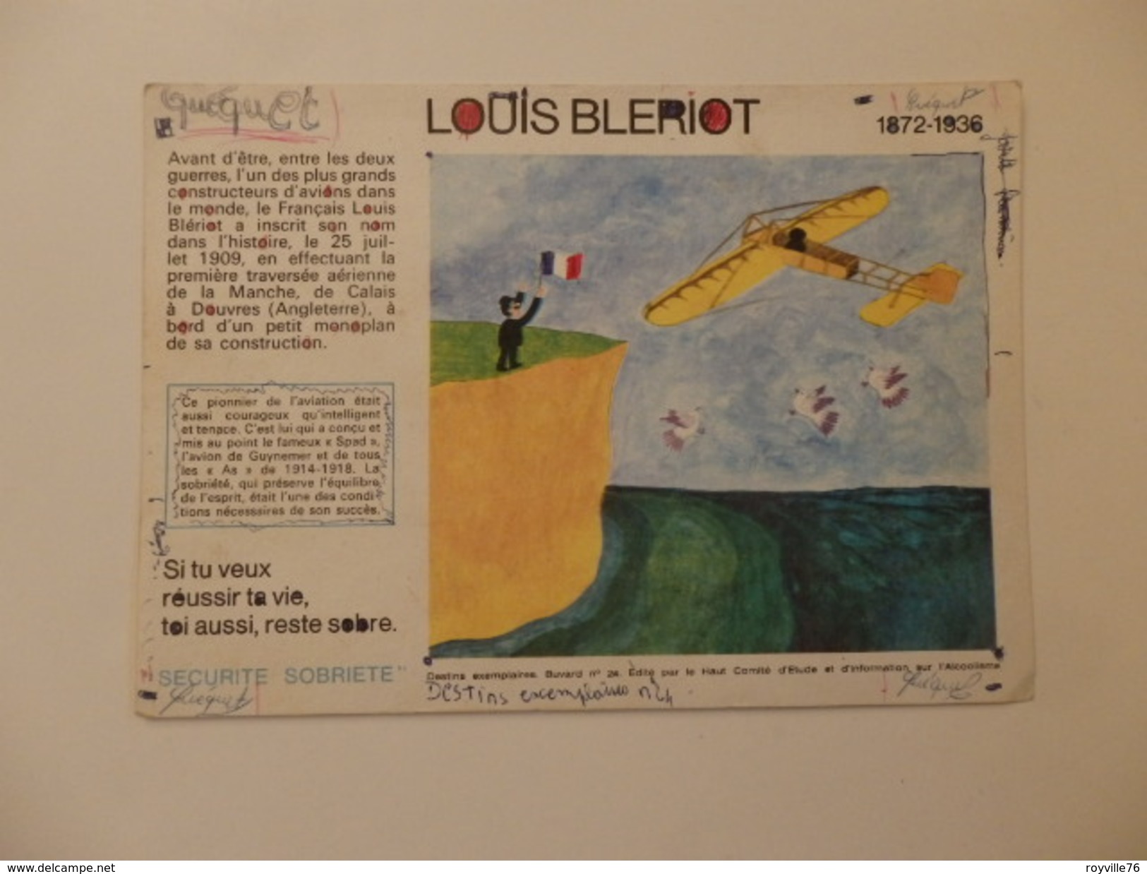 Buvard Sur Louis Blériot. - A