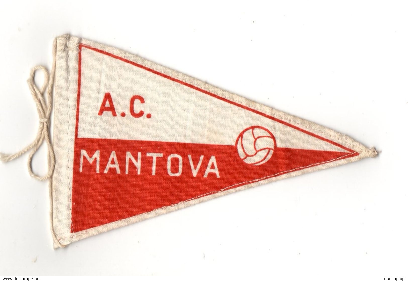 07129 "MANTOVA A.C. FOOTBALL CLUB - BANDIERINA BIFRONTE IN STOFFA CON LEGACCI" ANNI '70 ORIG. - Kleding, Souvenirs & Andere