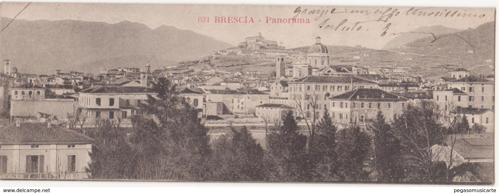 M097  BRESCIA PANORAMA FORMATO PICCOLISSIMO CM 14 X 5  ANNO 1920 CIRCA - Brescia