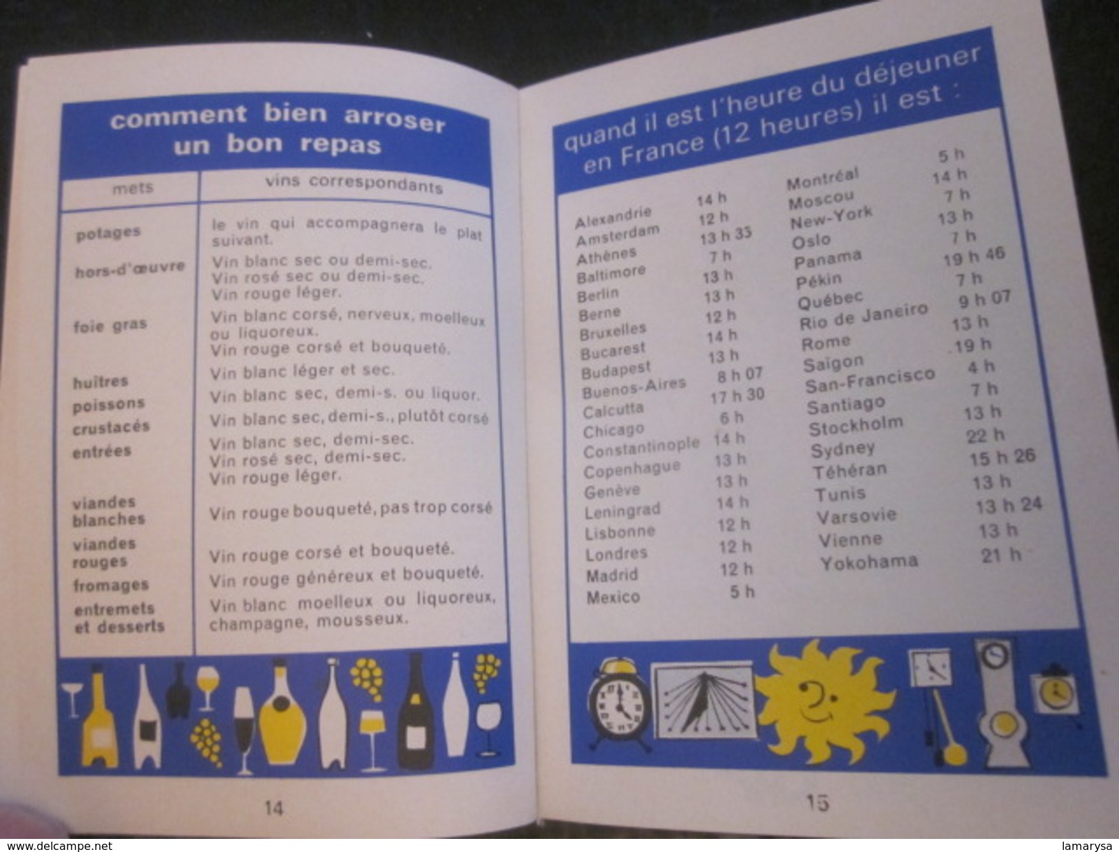 1968 Calendrier Petit format : mémento-fêtes-code de la route-vins de France -notes-agenda mini carnet