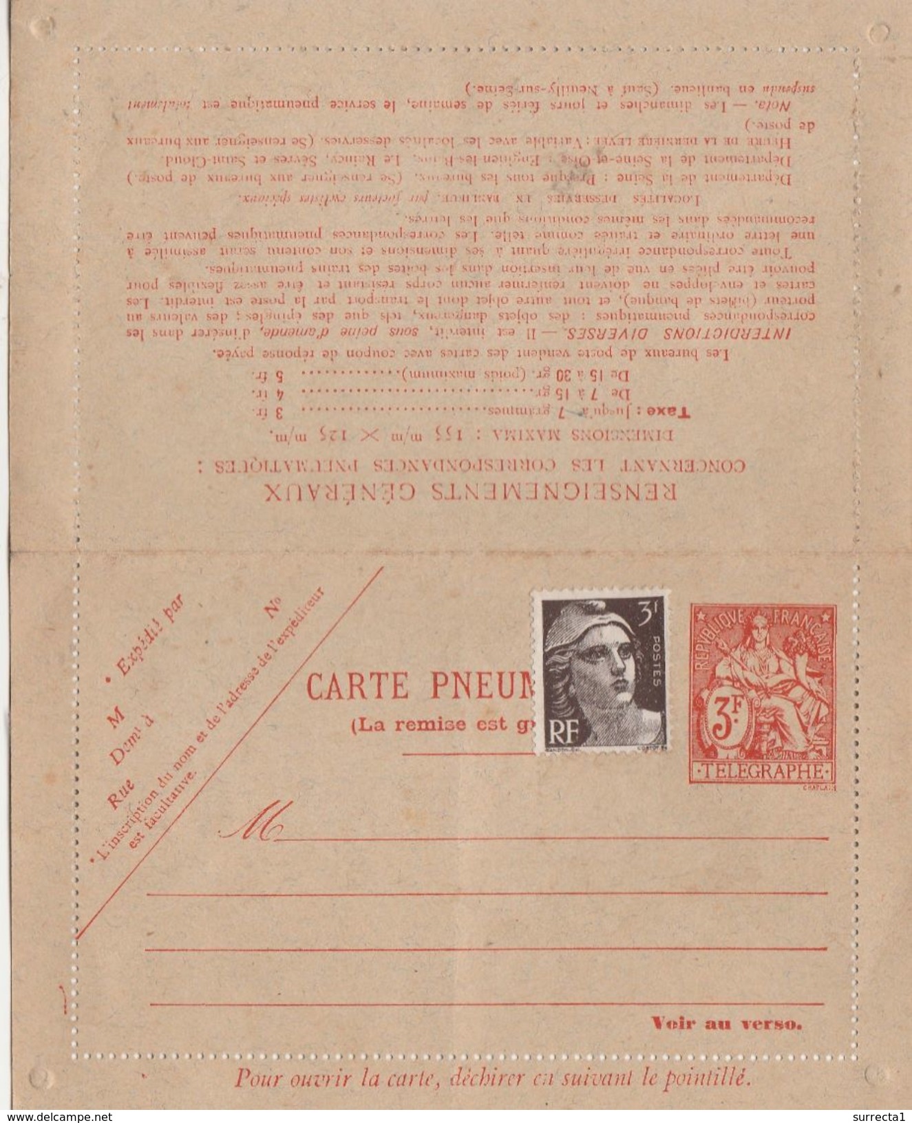 Carte Pneumatique Chaplain 3 F + Gandon 3 F / Neuf / Non Circulé - Neumáticos