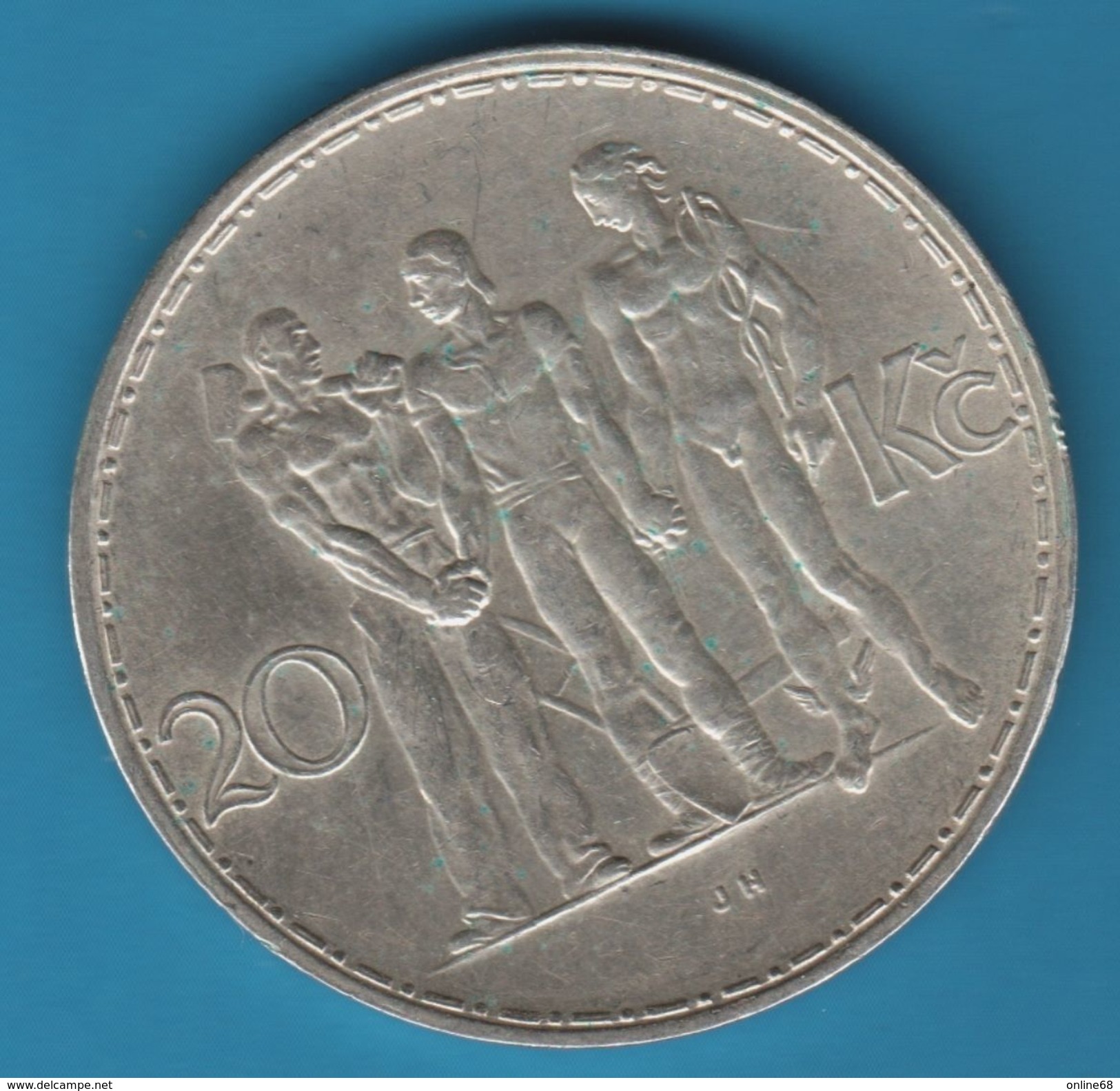 CESKOSLOVENSKA 20 KORUN 1934  ARGENT SILVER .700 KM# 17 - Tchécoslovaquie