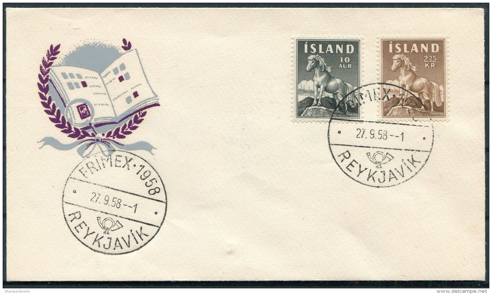 1958 Iceland FRIMEX Stamp Exhibition Cover - Covers & Documents