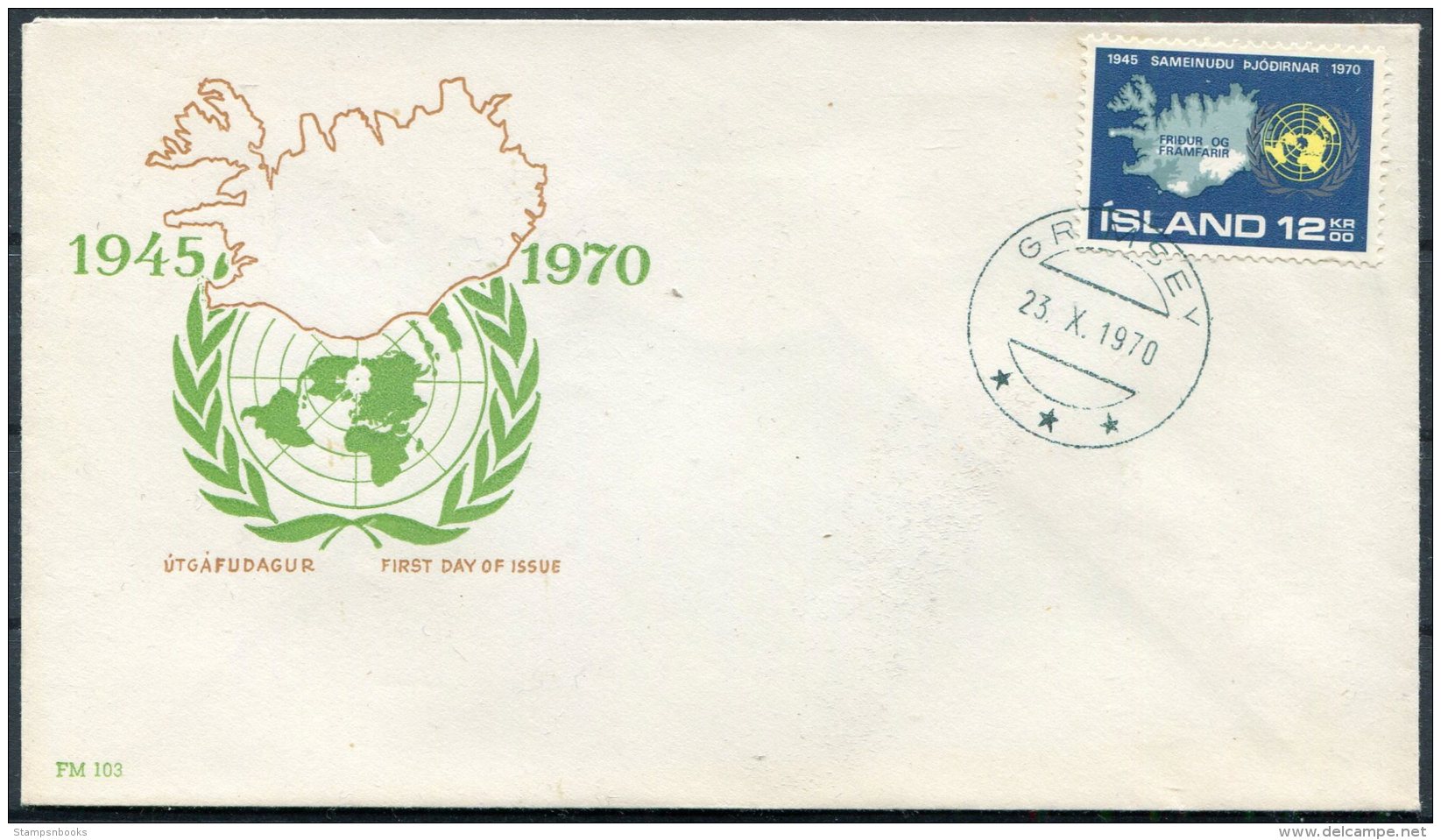 1970 Iceland Grimsey (Blue Postmark) Cover - Covers & Documents