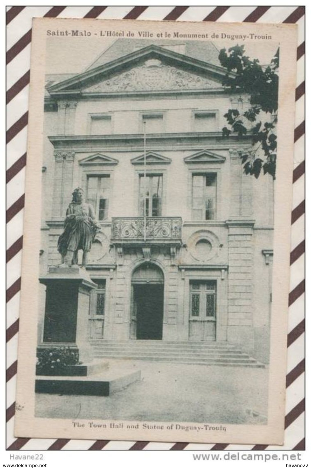 3AB397 SAINT MALO L'HOTEL DE VILLE ET LE MONUMENT DE DUGUAY TROUIN  2 SCANS - Saint Malo