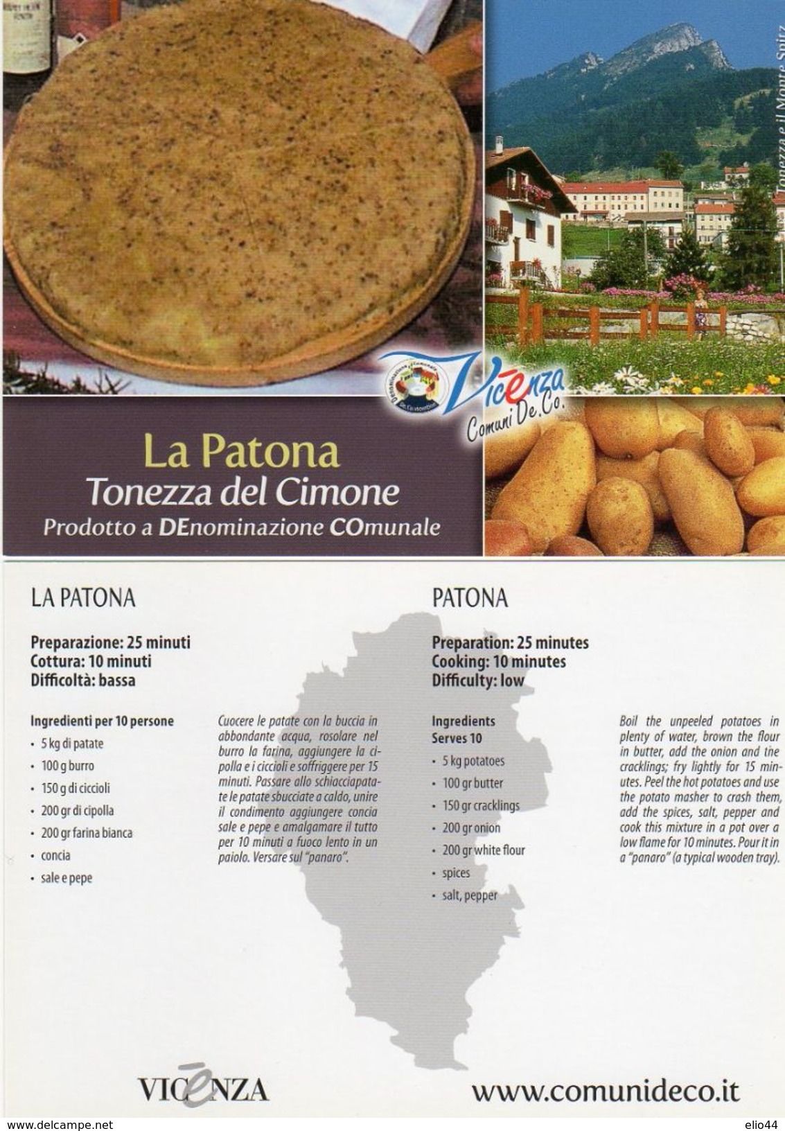 Tonezza Del Cimone (VI) - " La Patona " - - Ricette Di Cucina