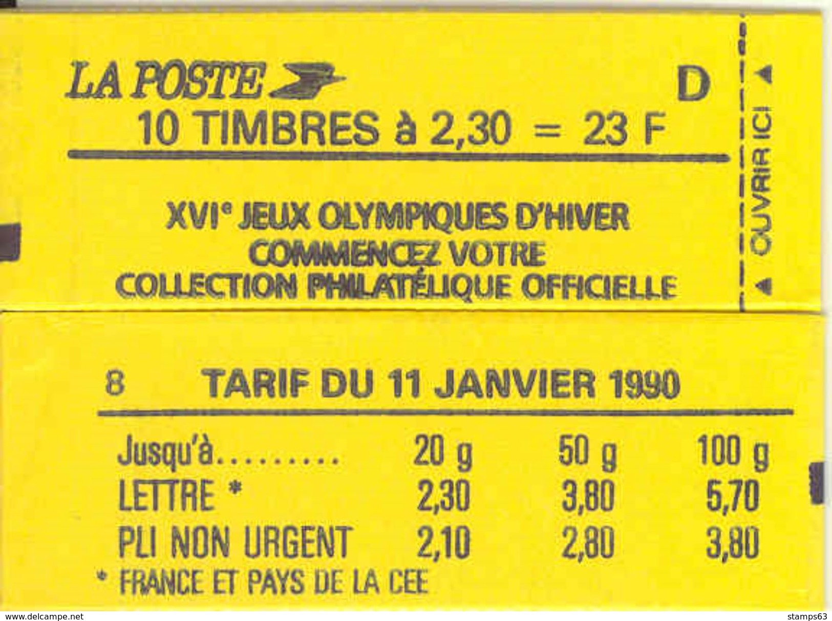 FRANCE - BOOKLET / CARNET, Yvert 2614-c6, 1990, 10 X 2.30 Marianne De Briat, Red - Autres & Non Classés