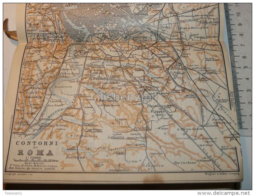 Contorni Di Roma Italy Map Mappa Karte 1908 - Altri & Non Classificati