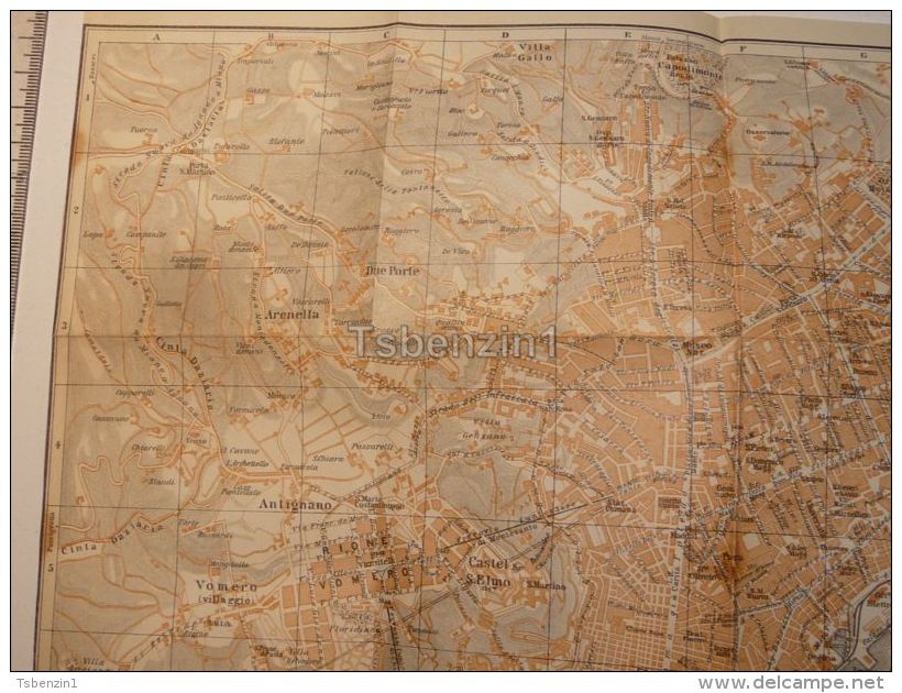 Napoli Italy Map Mappa Karte 1908 - Altri & Non Classificati