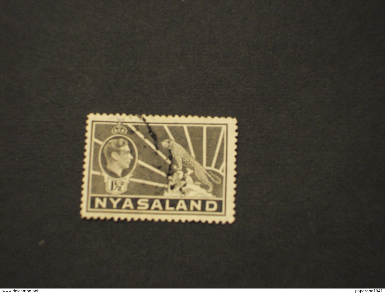 NYASSALAND - 1943 PANTERA 1 1/2 P. - TIMBRATO/USED - Nyassaland (1907-1953)