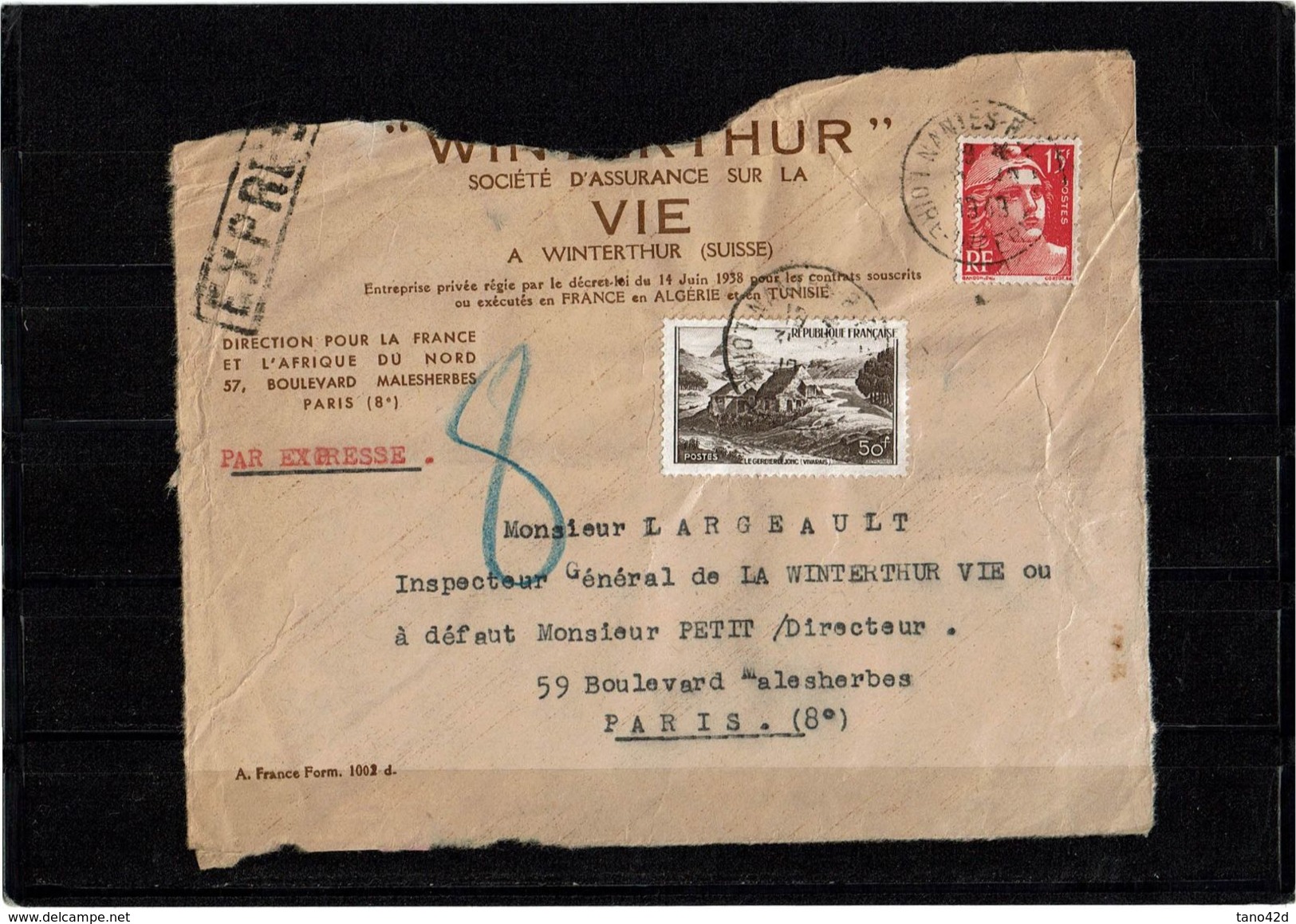 LBR39 - FRANCE ET COLONIE 3 DEVANT DE LETTRES AU TARIF EXPRES ET RECOMMANDE - Postal Rates