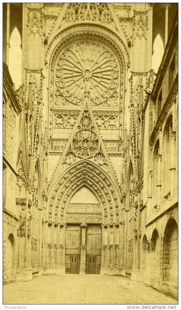 France Rouen Cathedrale Portail Des Libraires Ancienne Photo CDV Neurdein 1870 - Anciennes (Av. 1900)