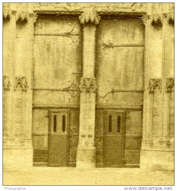 France Rouen Cathedrale Portail Des Libraires Ancienne Photo CDV Neurdein 1870 - Anciennes (Av. 1900)