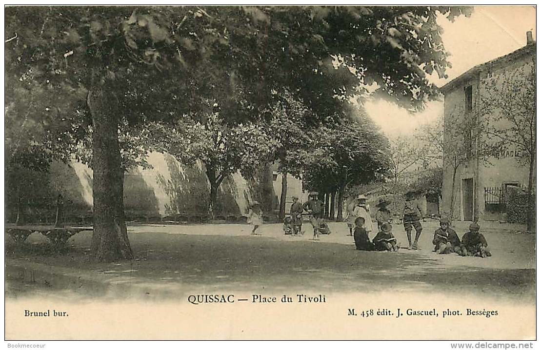 30  QUISSAC  PLACE DU TIVOLI   Voyagée 1907 - Quissac
