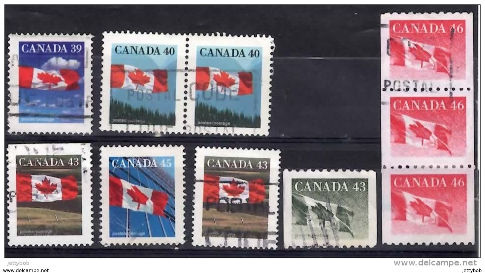 CANADA 1989 Flags 7 Values Used - Used Stamps