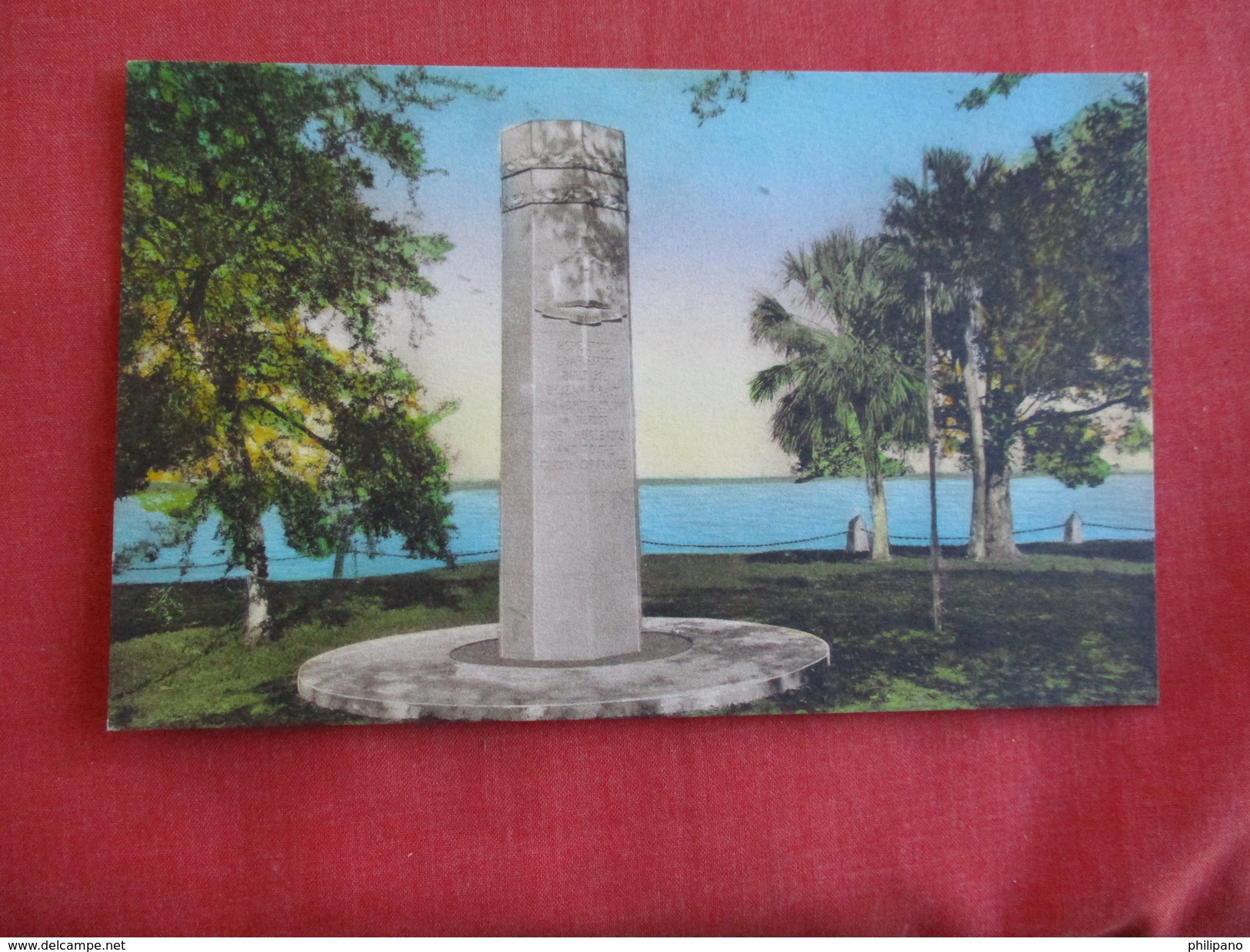 Hand Colored Huguenot Monument- South Carolina > Parris Island==== Ref 2793 - Parris Island
