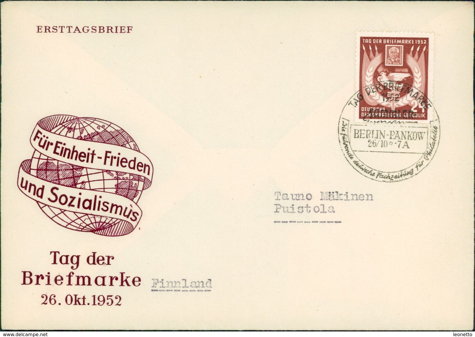 FDC Michel 319 Tag Der Briefmarke 1952 (2) - Autres & Non Classés