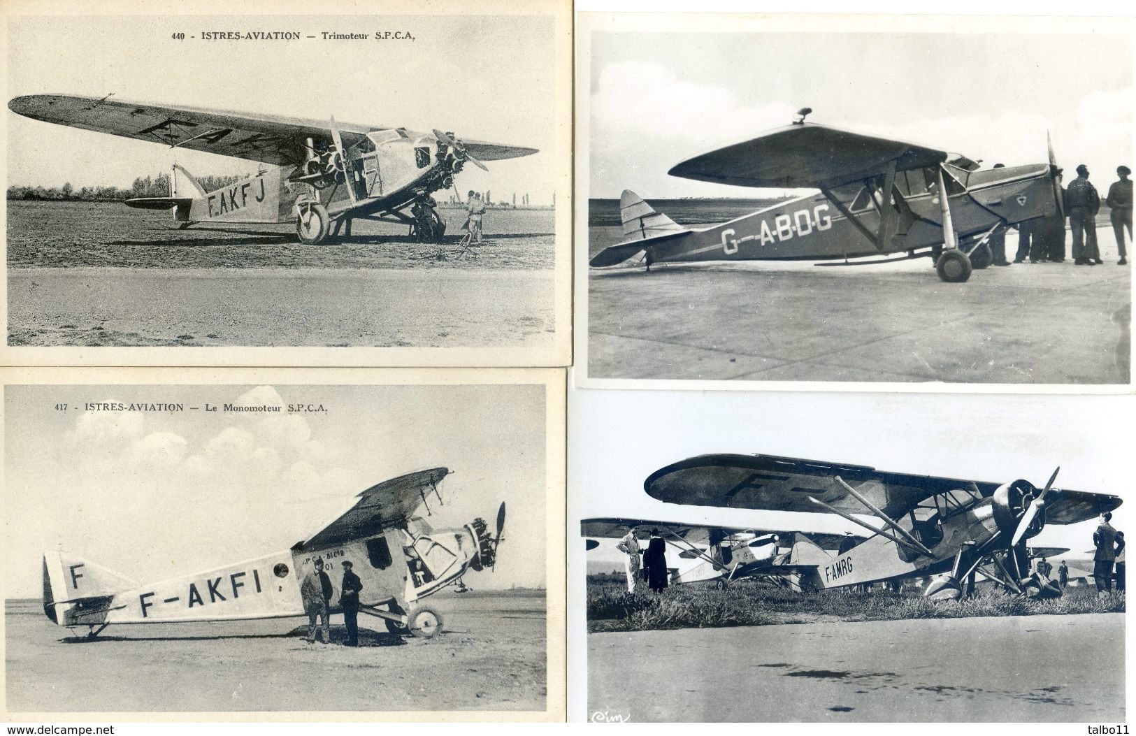 Aviation - Lot De 12 Cartes - Istres Aviation , Phalène, Morane, Farman Gipsy, Potez, Puss Moth, SPCA - Autres & Non Classés