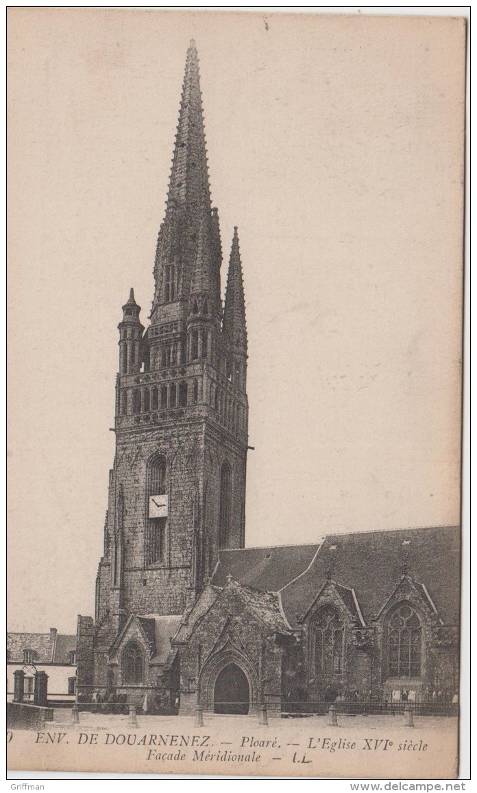 ENVIRONS  DE DOUARNENEZ PLOARE L'EGLISE FACADE MERIDIONALE 1917 TBE - Douarnenez