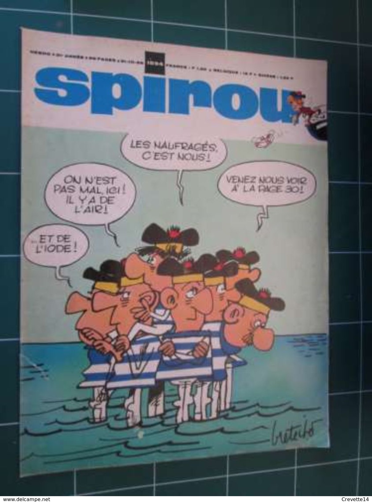 CLIP916 :  Couverture SPIROU Avec LES NAUFRAGéS Dessiné Par BRETECHER , Découpée Dans Une Revue SPIROU Des Années 70/80 - Brétecher