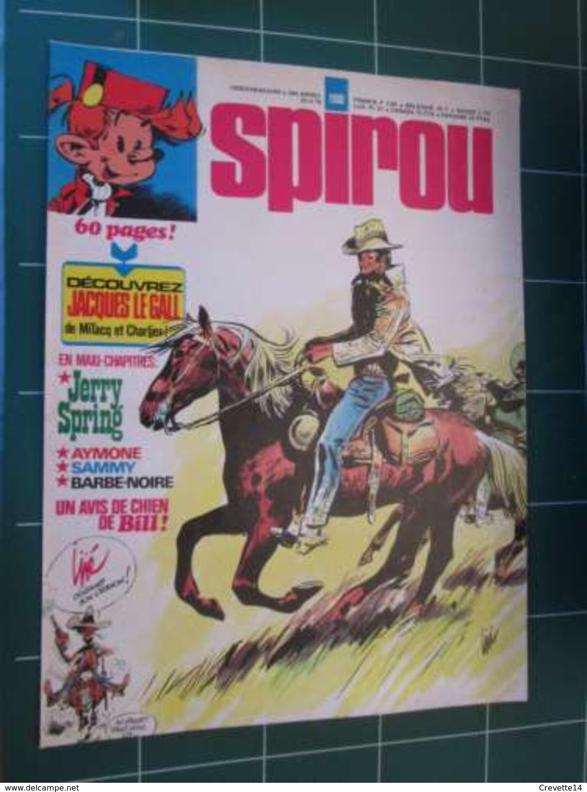 CLIP916 :  Couverture SPIROU Avec JESS LONG  Dessiné Par JIJE  , Découpée Dans Une Revue SPIROU Des Années 70/80 . - Jess Long