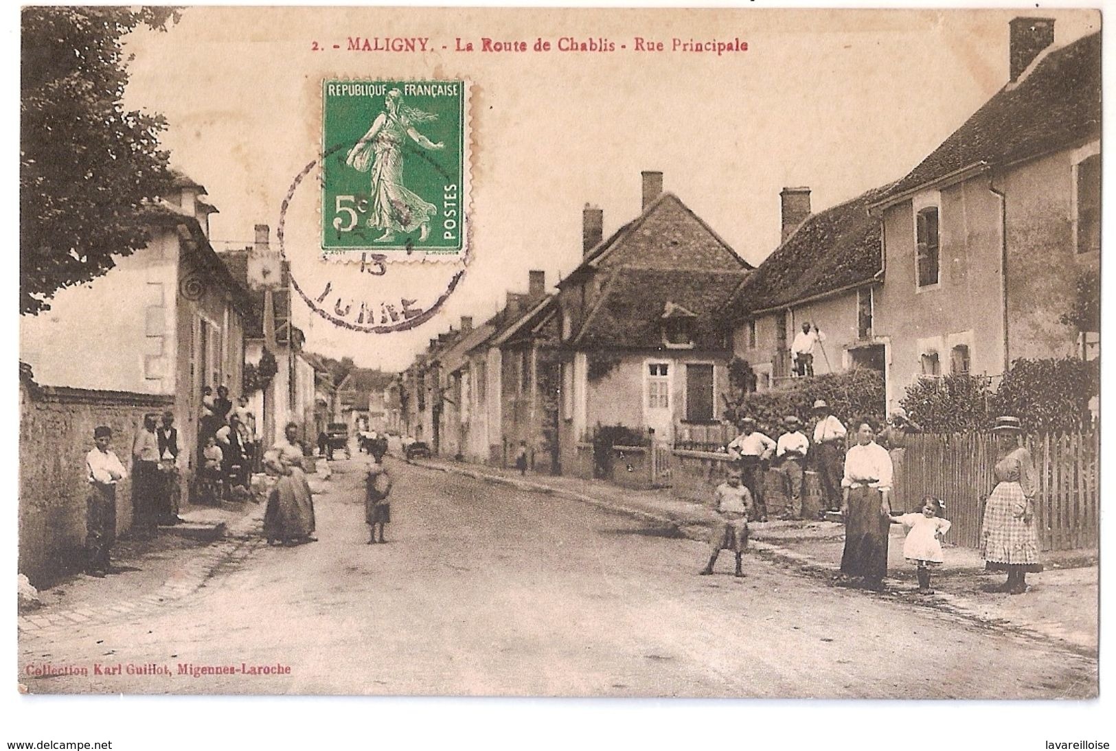 CPA 89 MALIGNY LA ROUTE DE CHABLIS RUE PRINCIPALE RARE BELLE CARTE !! - Autres & Non Classés