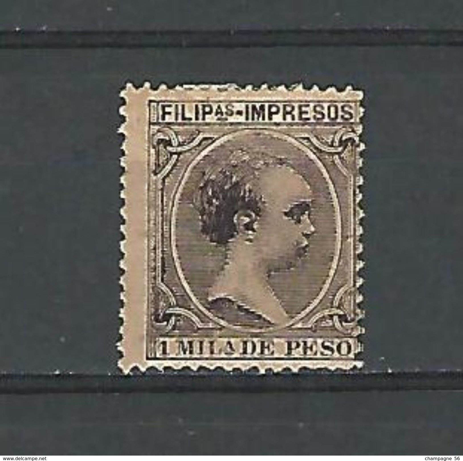 VARIÉTÉS ESPAGNE COLONIES DÉPENDANCES PHILIPPINES FILIPas-IMPRESOS 1 MILa DE PESO   NEUF  DOS CHARNIÈRE - Philippines