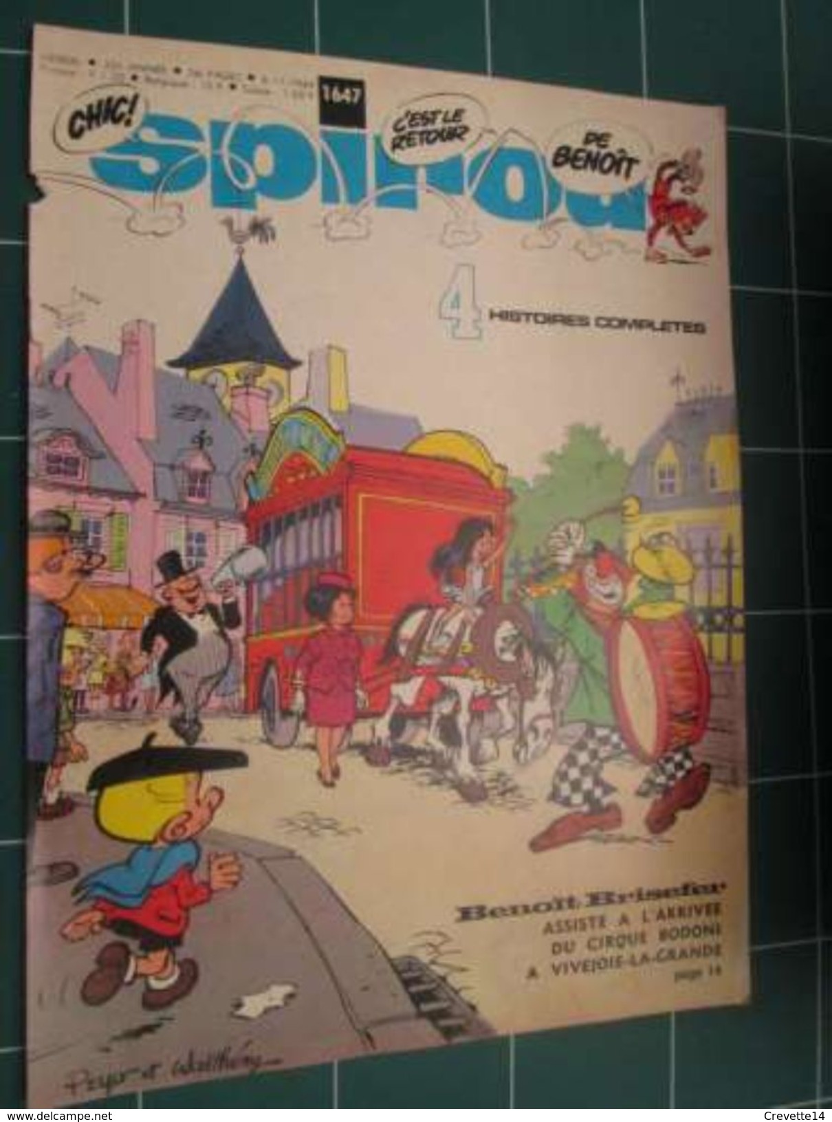 CLIP916 :  Couverture SPIROU Avec BENOIT BRISEFER Dessiné Par PEYO ET WALTHERY , Découpée Dans Une Revue SPIROU Des Anné - Benoît Brisefer