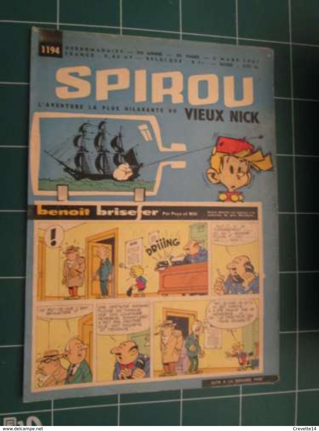 CLIP916 :  Couverture SPIROU Avec BENOIT BRISEFER Dessiné Par PEYO ET WALTHERY , + DESSIN FRANQUIN - Benoît Brisefer