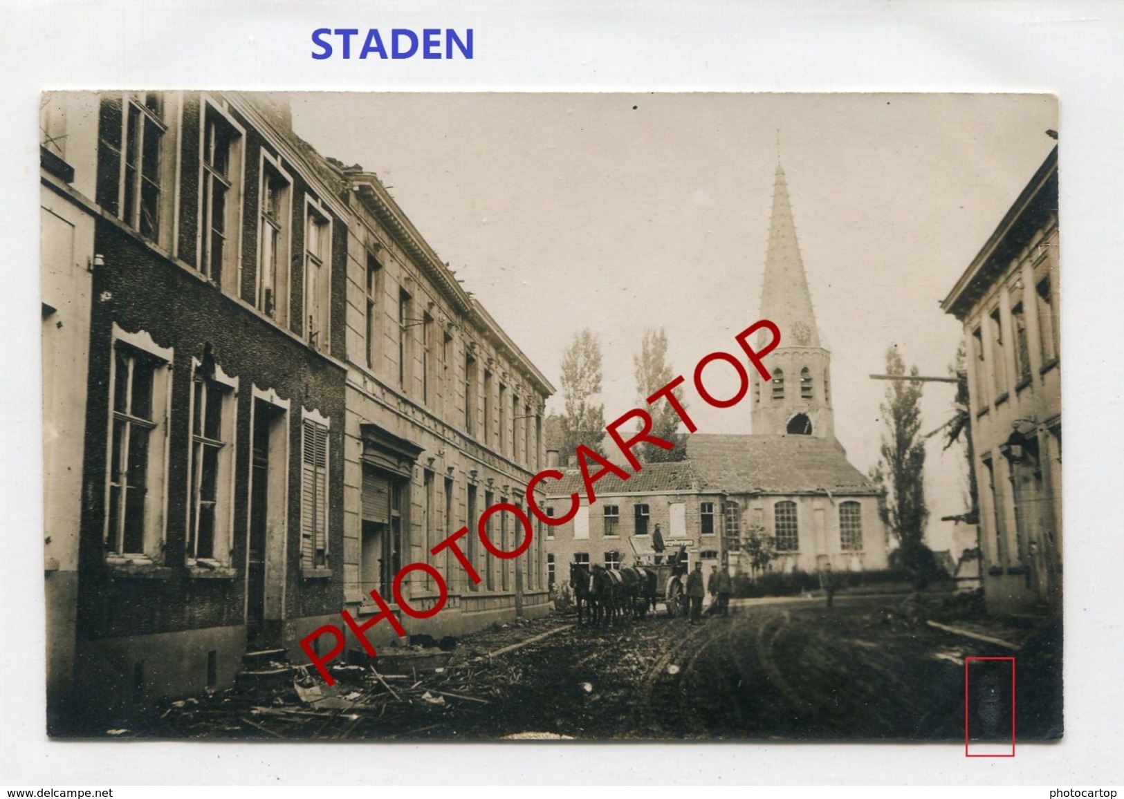 STADEN-CARTE PHOTO Allemande-Guerre 14-18-1 WK-Belgien-Flandern- - Staden