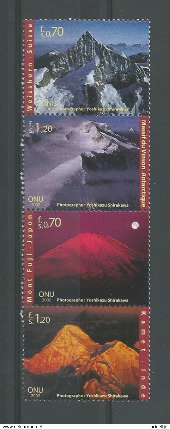 United Nations G. 2002 Int. Year Of The Mountains Strip Y.T. 453/456 ** - Unused Stamps