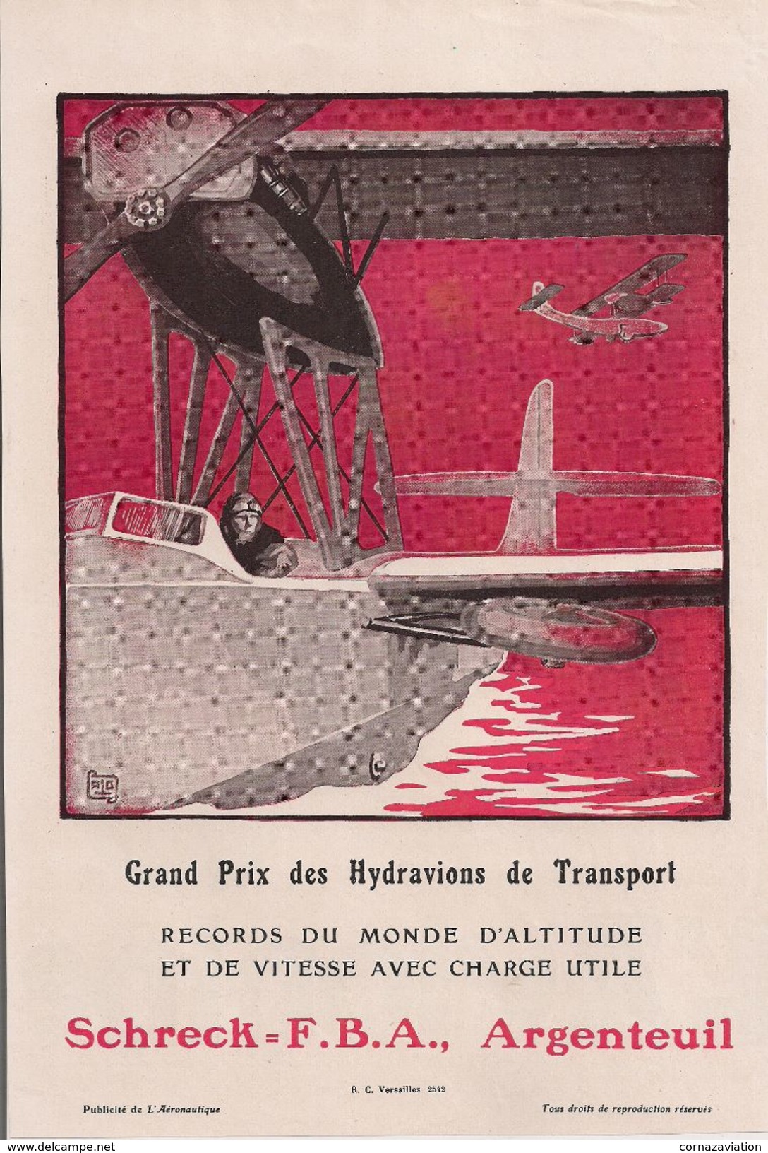 Aviation - Hydravions Schreck  F.B.A. Argenteuil - Publicités