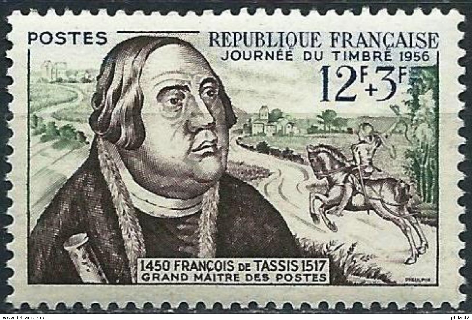 France 1956 - Stamp Day : François De Tassis ( Mi 1082 - YT 1054 ) MNH** - Nuovi