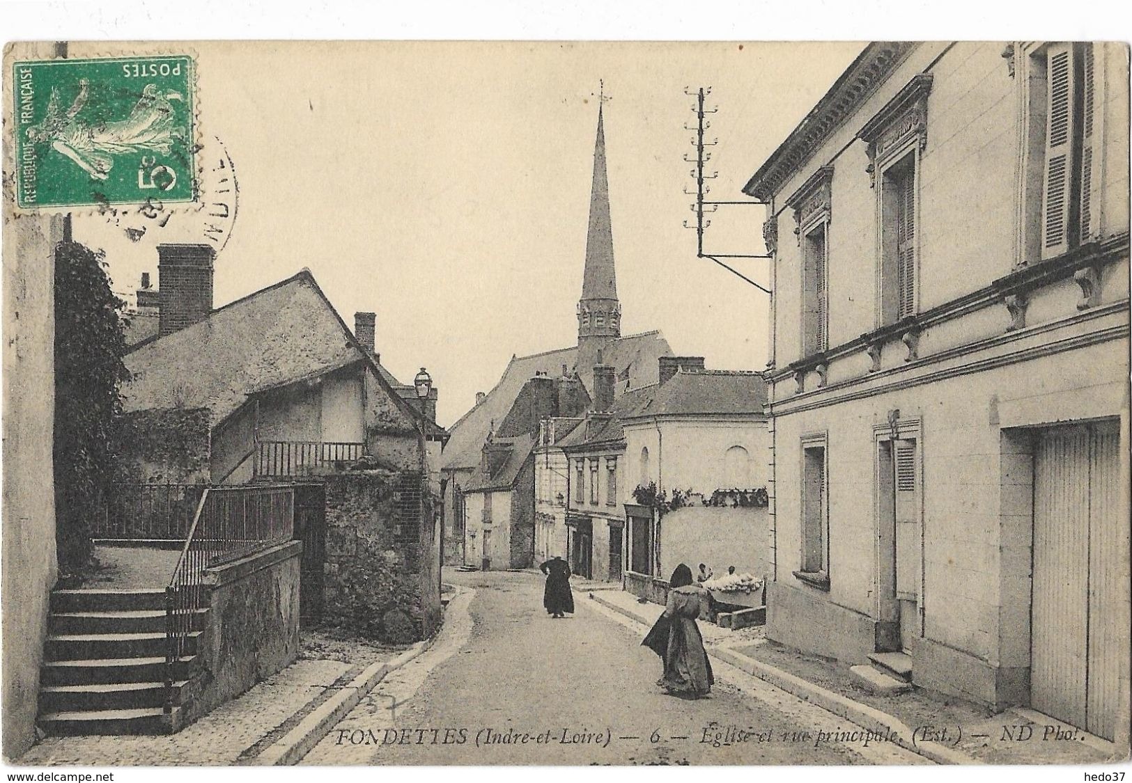 Fondettes - L'Eglise Et La Rue Principale - Fondettes