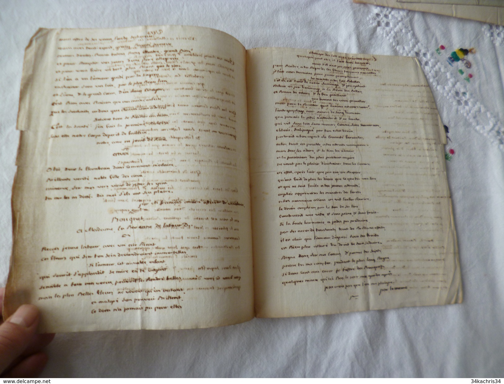 Chanson Poésie Manuscrit Vers Adressés à Mme La Duchesse Baronne De Latour Vœux Fin 18ème Surement - Manuscritos