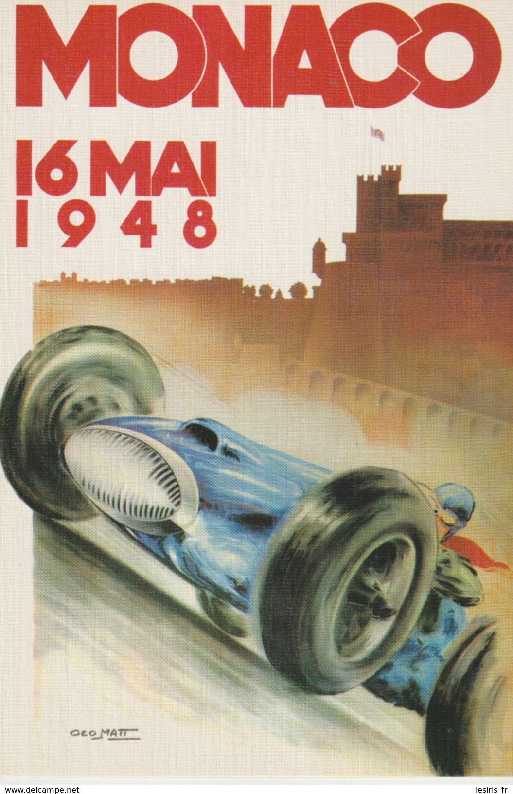 CP - MONACO - 16 MAI 1948 -  GRAND PRIX AUTOMOBILE - LA CIGOGNE A 83 - Andere & Zonder Classificatie